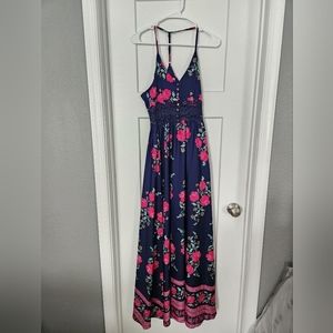 NWOT Blue Floral Maxi Dress